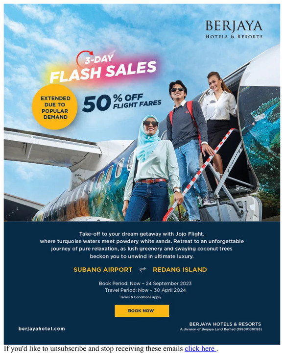 3-Day Flash Sales @ 50% off Flight Fares - Extended!