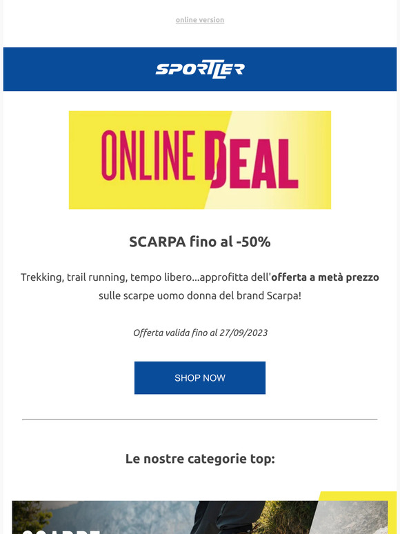 SCARPA fino al -50%