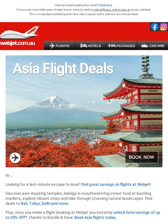 Asia flight deals! $284 one-way to Bali