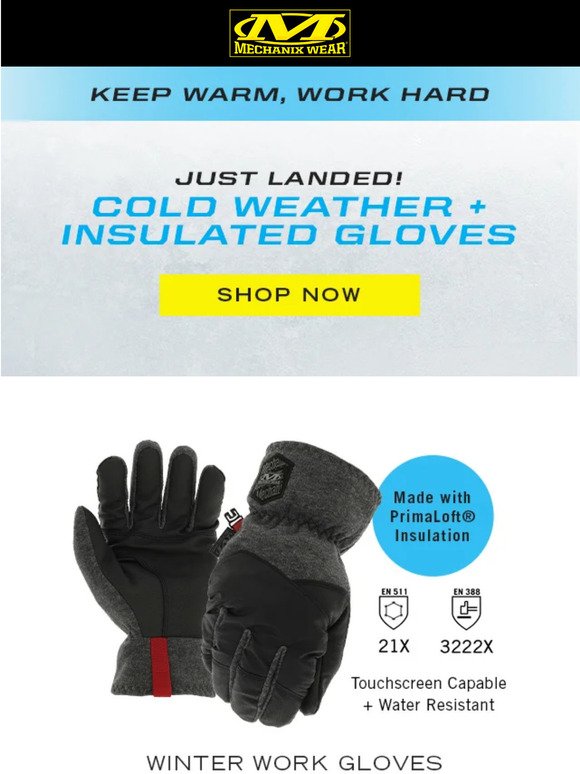 New Insulated + Waterproof Gloves for every environment