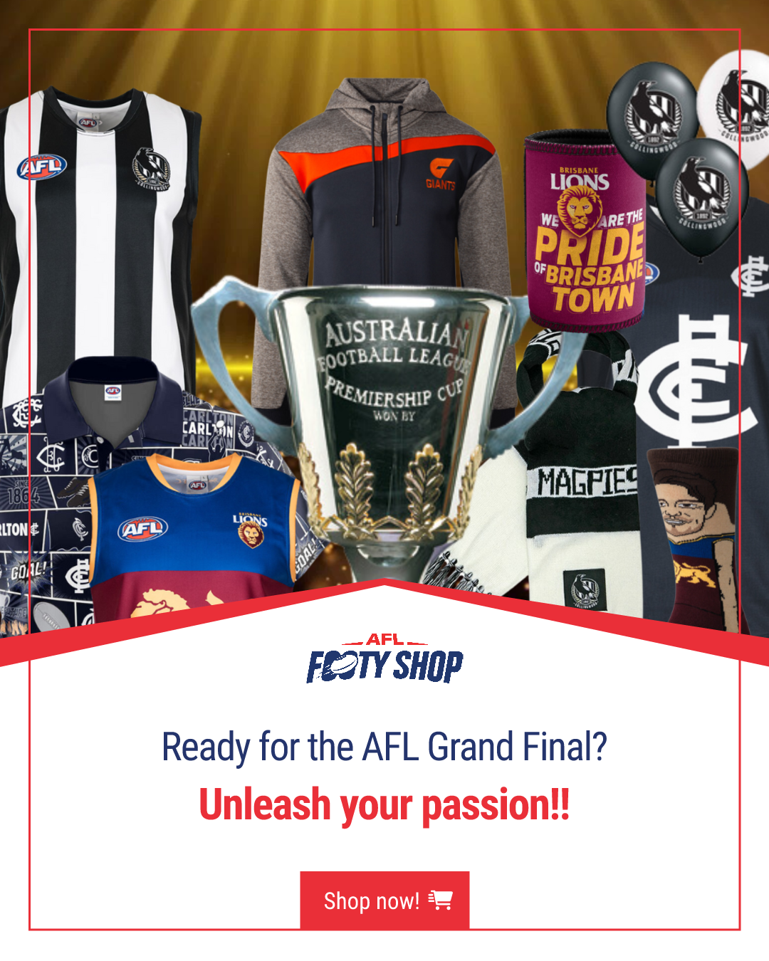 AFL Footy Shop: Don't miss out - grab your Grand Final gear now - stock ...