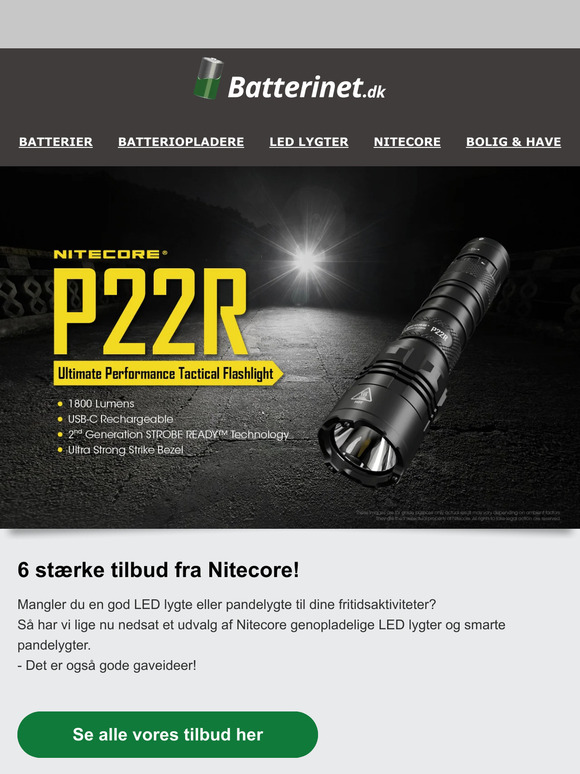 6 stærke & lysende Nitecore tilbud til dig!