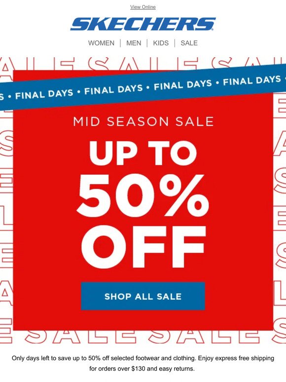 FINAL DAYS! Up to 50% OFF