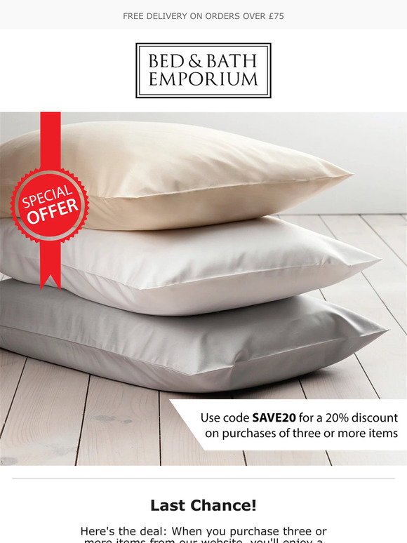 Bed and Bath Emporium: Hurry, Last Day: 20% Off on 3 Bedding Picks! | Milled