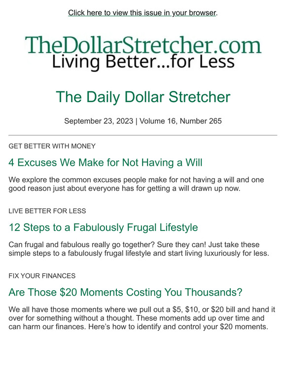 9/23/23: The Daily Dollar Stretcher