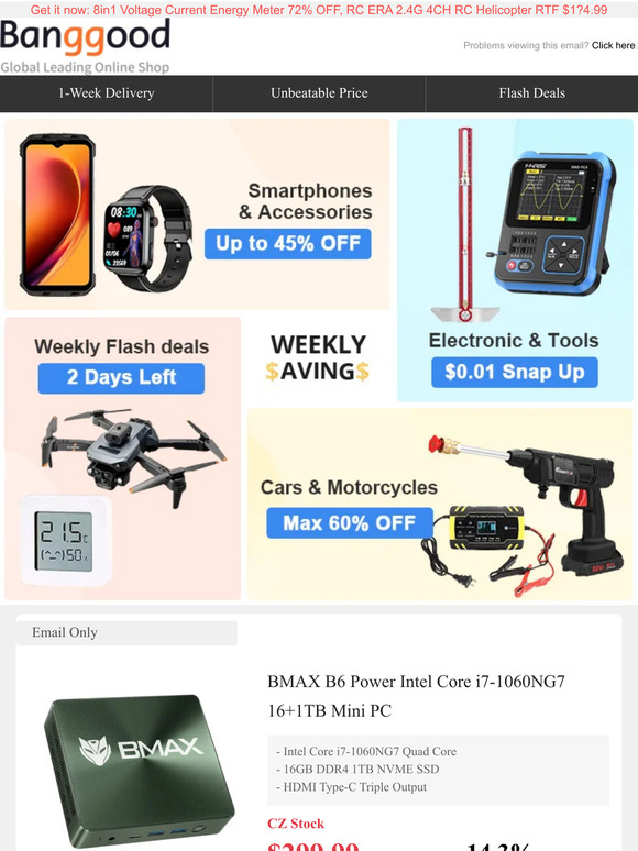 354 People are reviewing: BMAX i7 16+1TB Mini PC $299.99, BlitzWolf® ANC bluetooth Headset $29.99