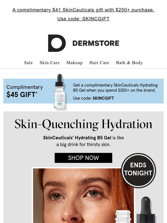 Expiring tonight — your $41 SkinCeuticals gift