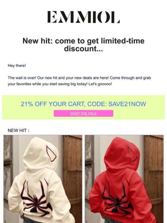 New hit: come to get limited-time discount...