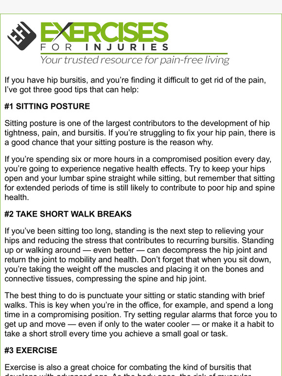 get rid of hip bursitis with these 3 tips