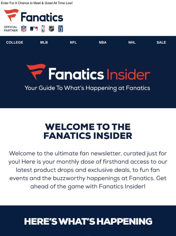 Welcome to Another Edition Of Fanatics Insider...