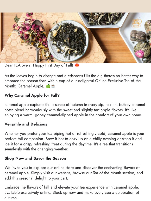 🍂 Sip into Fall with our : Caramel Apple Tea! 🍎☕🍂
