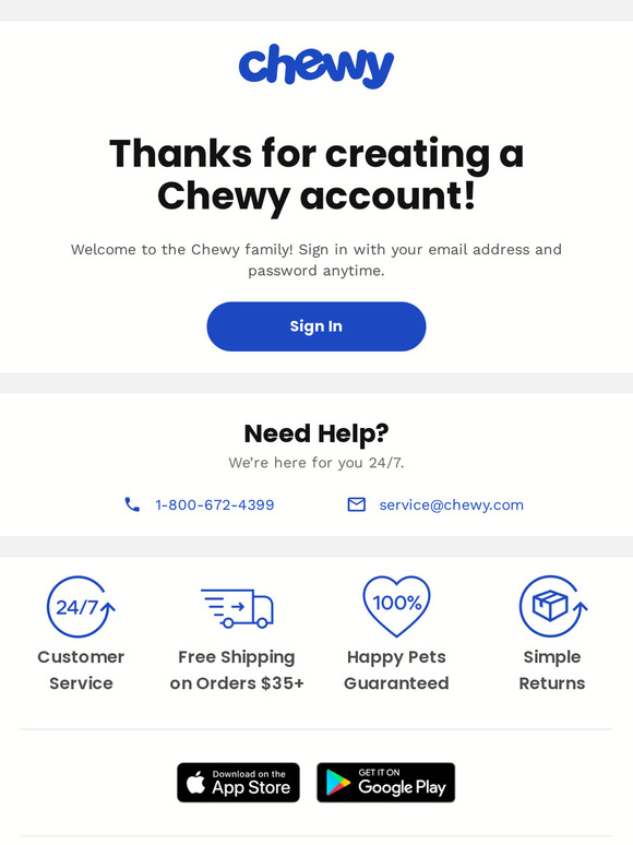 Chewy account outlet