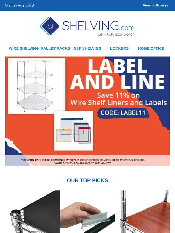 Organize With Ease: Save On Wire Shelf Liners & Labels