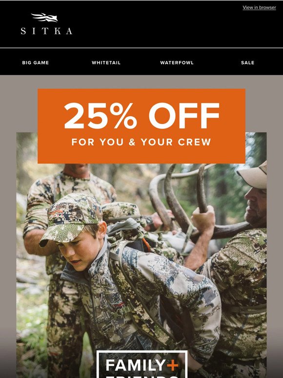 Sitka Gear Email Newsletters Shop Sales, Discounts, and Coupon Codes