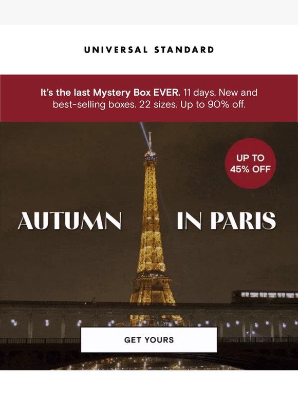 Save up to 45% on Parisian styles