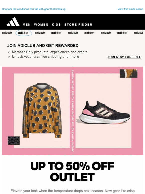 Adidas store email coupon