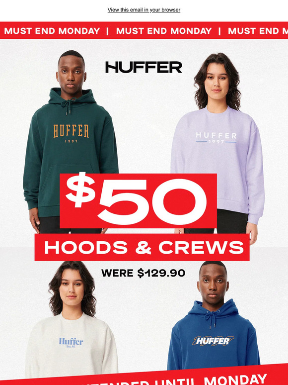🚨 SALE ENDS MONDAY | $50 HOODS & CREWS 🚨