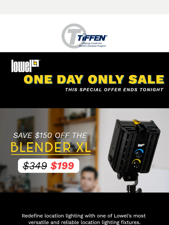 TODAY ONLY! Save $150 on the Lowel Blender XL Now!