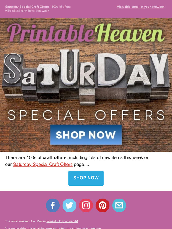 Saturday Special craft offers | Lots of new items