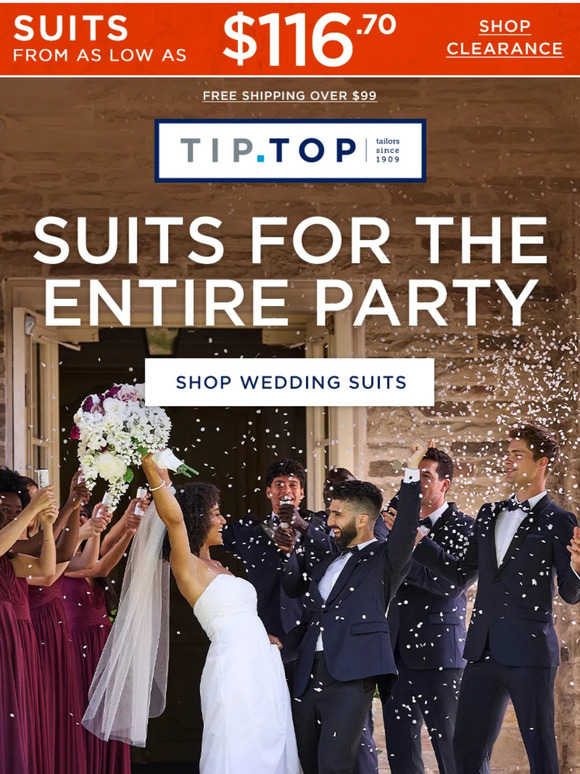 Suit Your Wedding Party From $199
