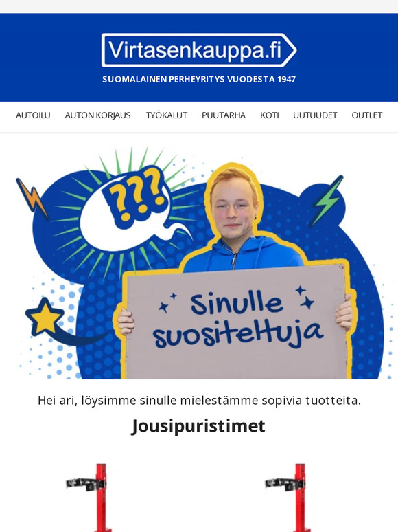 Hei ari, löysimme sinulle muutaman tuotteen.