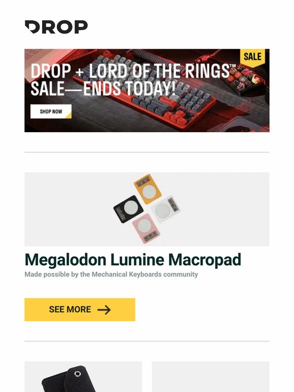 Megalodon Lumine Macropad, Shargeek Storm 2 Portable Solar Panel Charger, Drop MT3 Garnet Keycap Set and more...