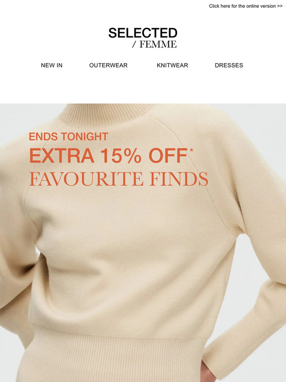 EXTRA 15% OFF | ENDS TONIGHT