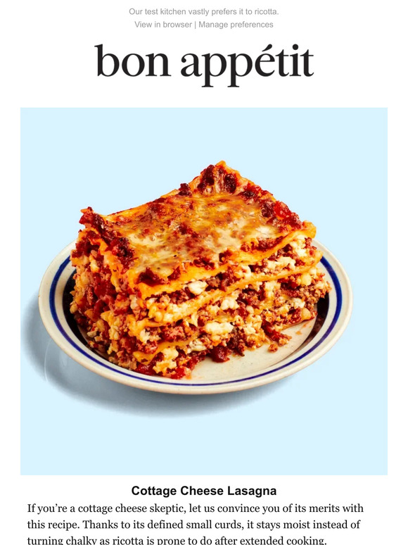 Bon Appétit Cottage Cheese Lasagna! Milled