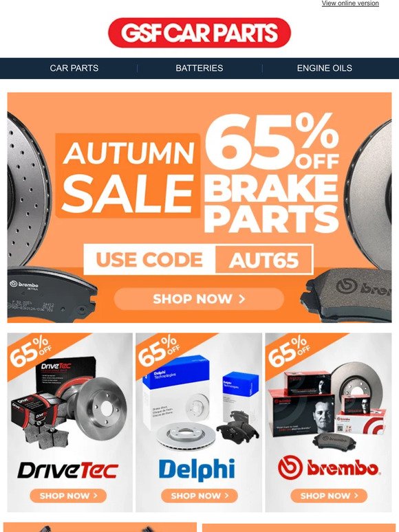 Stay Safe This Autumn With 65% Off Brakes!