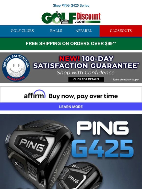 Save Big on PING G425 Woods & Irons!