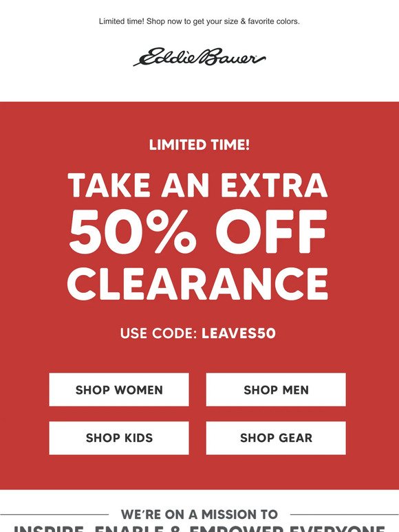 YOU Get An Extra 50% Off Clearance!