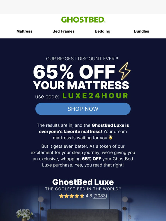 GhostBed Natural *** 65 off the LUXE *** Milled