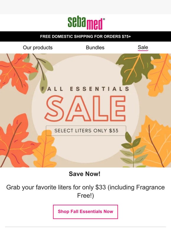 Fragrance Free Liters for $33 | Fall Essentials Sale