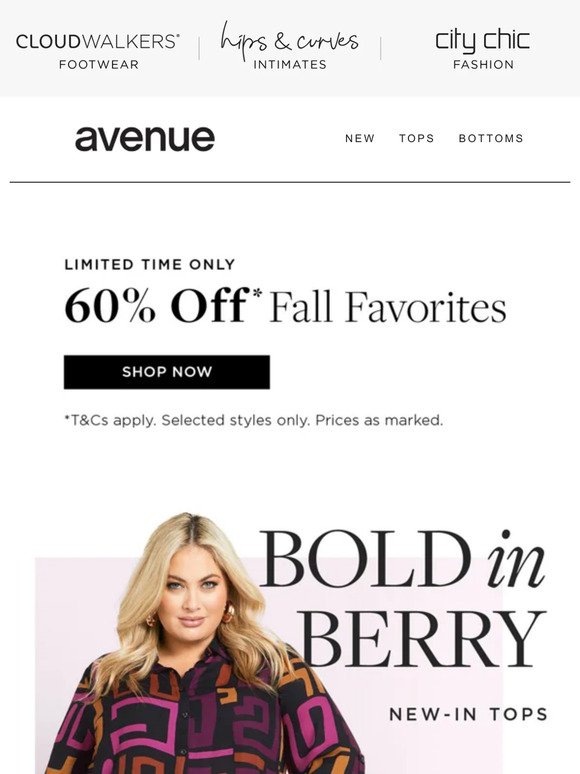 New Season Tops: Bold In Berry + 60% Off* Fall Favorites