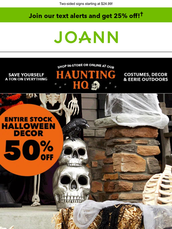 No tricks, all treats 🎃 ALL Halloween decor 50% off!