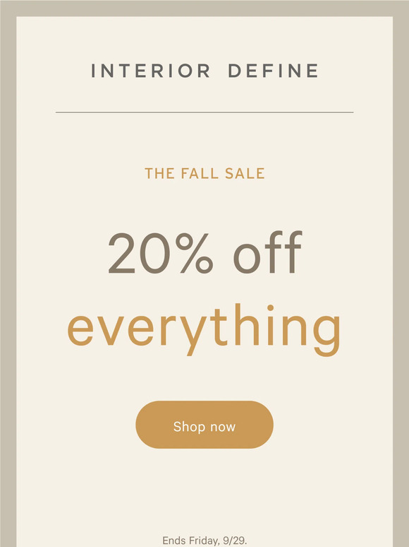 STARTS NOW: The Fall Sale