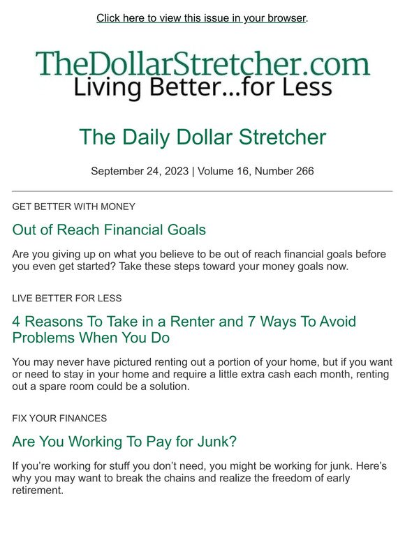 9/24/23: The Daily Dollar Stretcher
