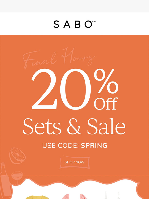 20% OFF SETS & SALE