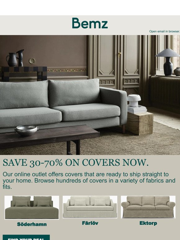 Up to 70% off sofa and cushion covers