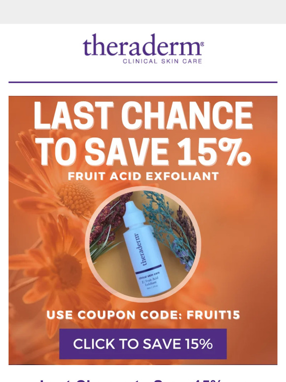 Therapon Skin Health 15 off Fruit Acid Exfoliant is Almost Over! 🚨