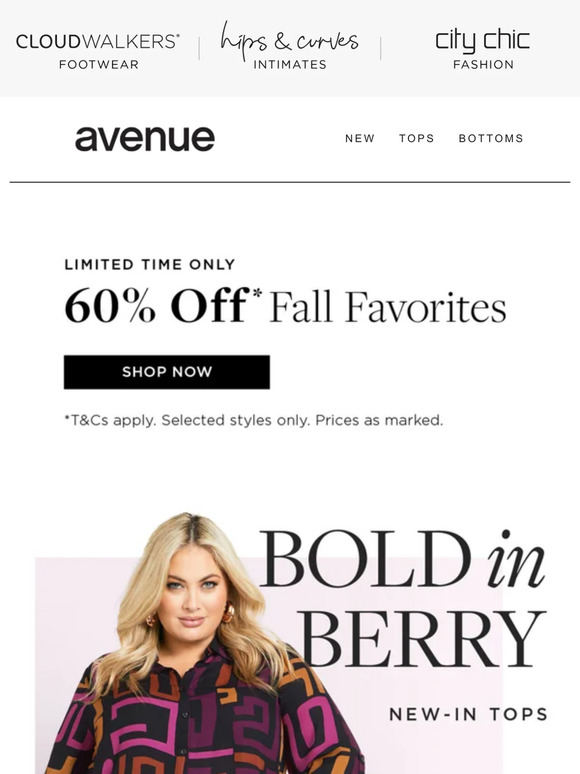 New Season Tops: Bold In Berry + 60% Off* Fall Favorites