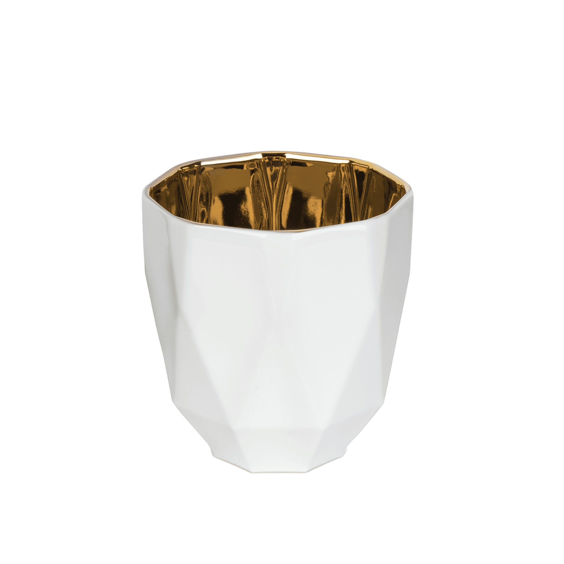 Mahlwerck Windlicht Poly Gold, Pearl White