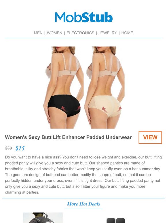 Women's Sexy Butt Lift Enhancer Padded Underwear - ONLY $15!