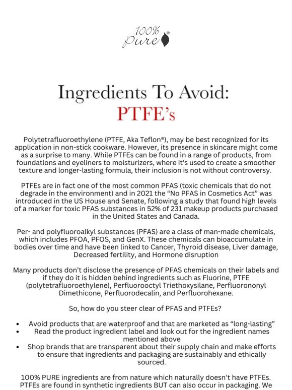 PTFEs: Avoid “Nonstick” In Your Makeup!