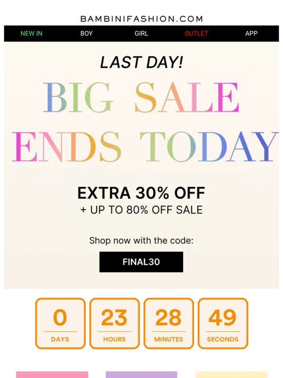 SALE Extended: Only For Today | Shop Now with up to 80% Off + extra 30% Off on Top