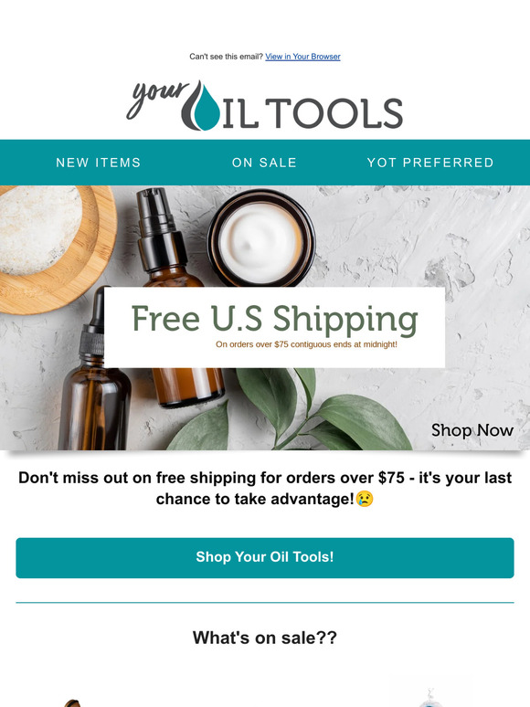Last Chance: Free Shipping at Midnight!