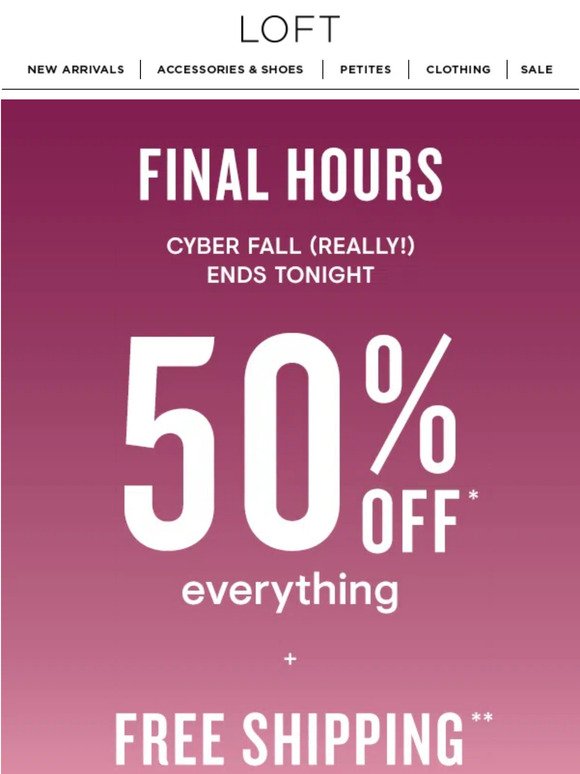 Cyber Fall ends tonight!