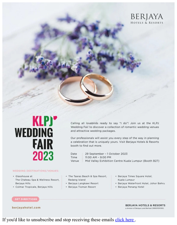 Wedding bells are ringing. Join us at KLPJ Wedding Fair 2023!