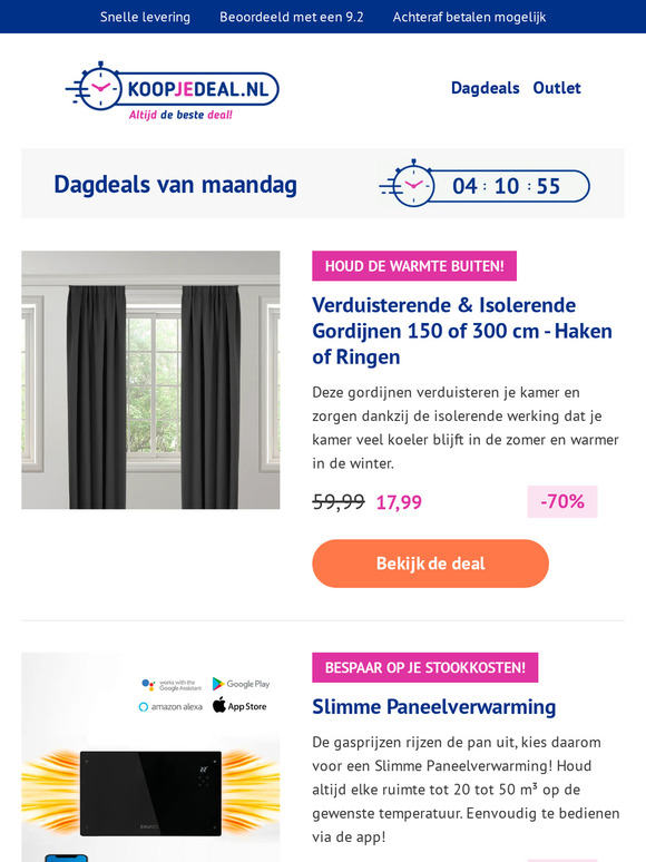 Gordijnen | Paneelverwarming | Traagschuim hoofdkussens | Luchtreiniger | Aviation Jack | Scheermesjes - Je Hebt Nog Kans! 🍀