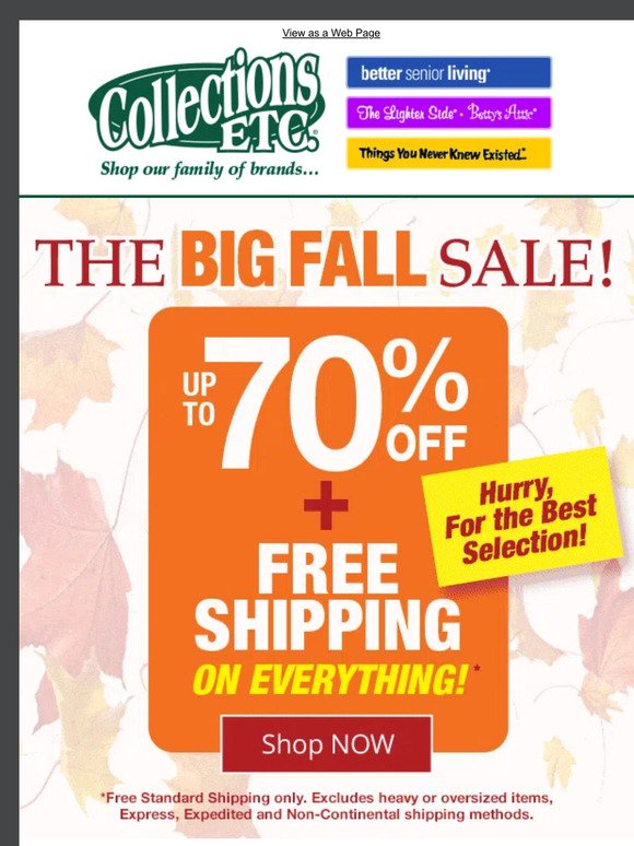 Autumn Bliss Begins with The Big Fall Sale